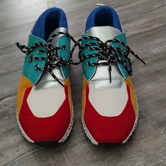 Ladies  Clark-16  multicolor cliff wedge sneakers Sz 9 - Picture 2 of 8